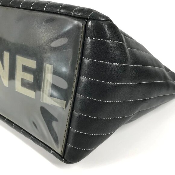 CHANEL CC CC Mark logo stripe Double Chain Shoulder Tote Bag - Picture 14 of 15